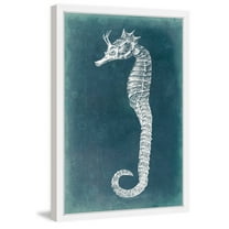 "Azure Seahorse I" Framed Painting Print