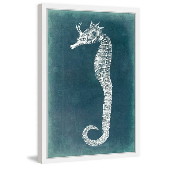 "Azure Seahorse I" Framed Painting Print