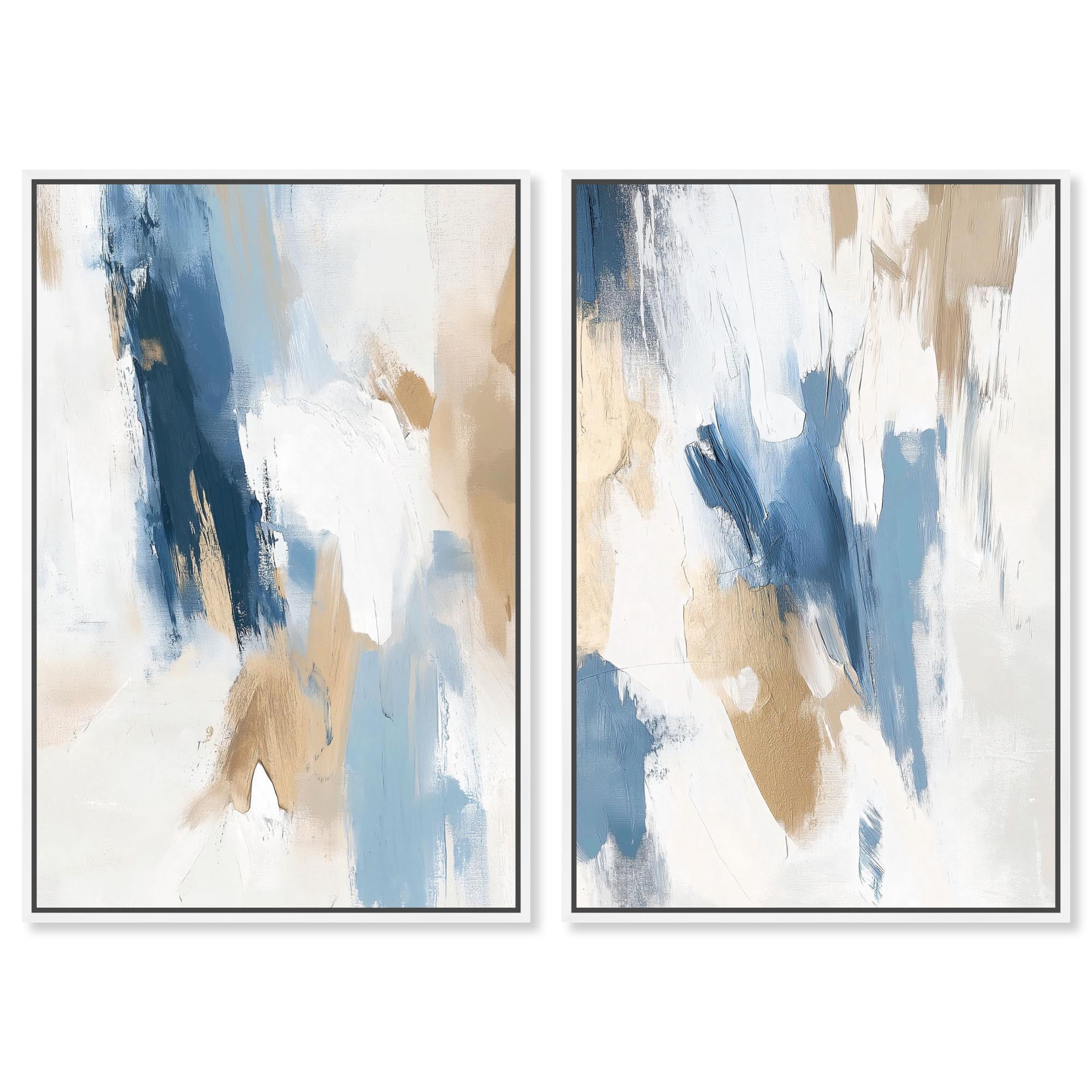 Azure Serenity Canvas Print Blue Abstract Wall Art Set by Art Remedy ...