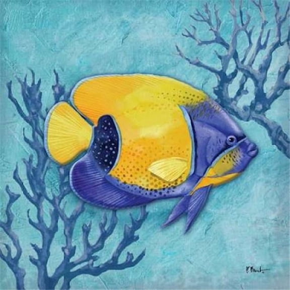 Azure Tropical Fish V Poster Print by Paul Brent