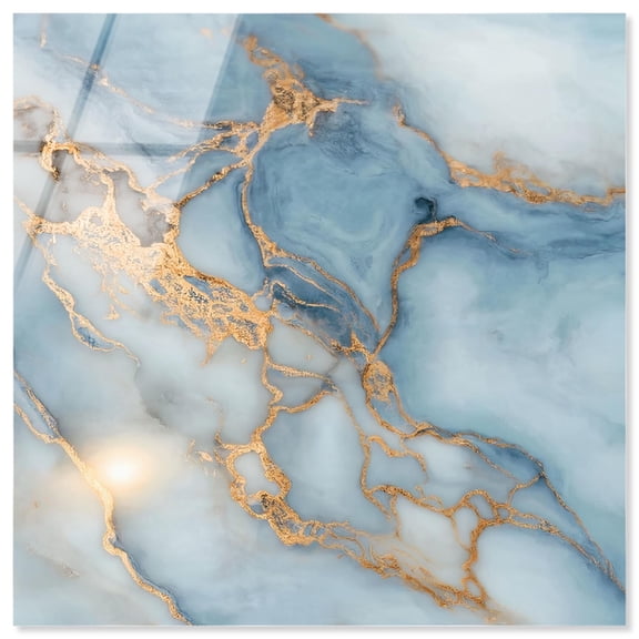 Azure Veins Acrylic Blue Abstract Art by Art Remedy, Ready to Hang, 16 x 16