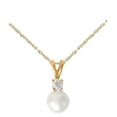 thumbnail image 1 of AzureBella Jewelry 14k Gold-Filled Chain with Gold-Plated Cultured Freshwater Pearl and Cubic Zirconia Petite Pendant, 1 of 1