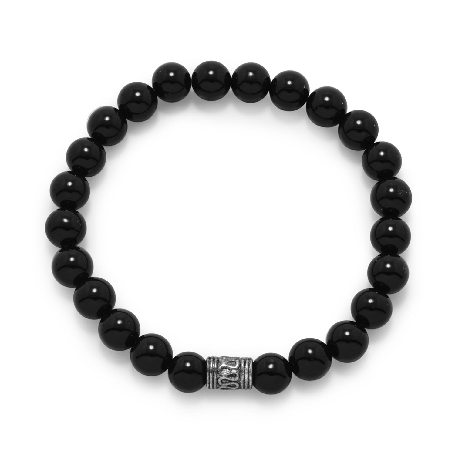 AzureBella Jewelry Black Bead Stretch Bracelet with 8mm Beads Mens Womens AzureBella Jewelry Black Bead Stretch Bracelet with 8mm Beads Mens Womens