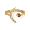 thumbnail image 1 of AzureBella Jewelry Crescent Moon with Garnet Ring 14k Gold-Plated Sterling Silver (6), 1 of 1