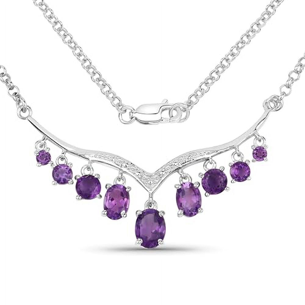 AzureBella Jewelry Princess Collar Necklace Genuine Amethyst Rhodium on Silver, 18 inches AzureBella Jewelry Princess Collar Necklace Genuine Amethyst Rhodium on Silver, 18 inches