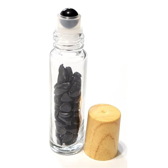 AzureGreen OROBSB 10 ml Obsidian In Roller Bottle, Black