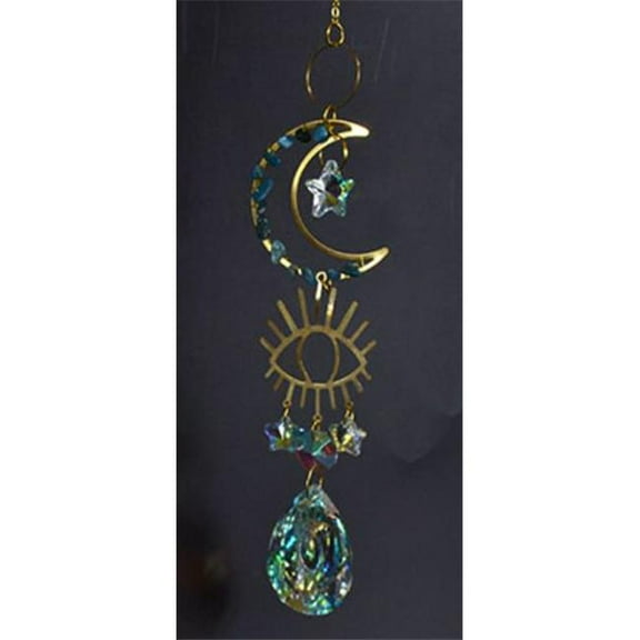 AzureGreen FSCWH07 16 in. Evil Eye Crescent Sun Catcher
