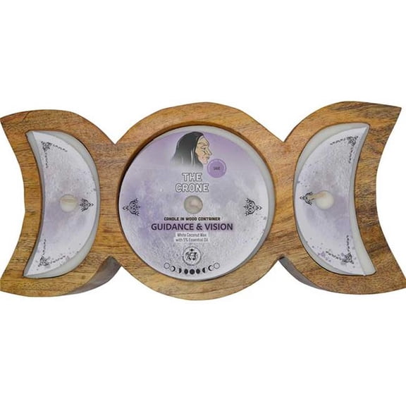 AzureGreen CTMCRO 60 hr Crone Guidance & Vision Triple Moon Candle