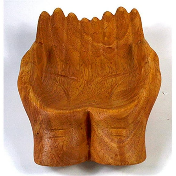 AzureGreen ROFH 7 in. Wood Hand Offering Bowl