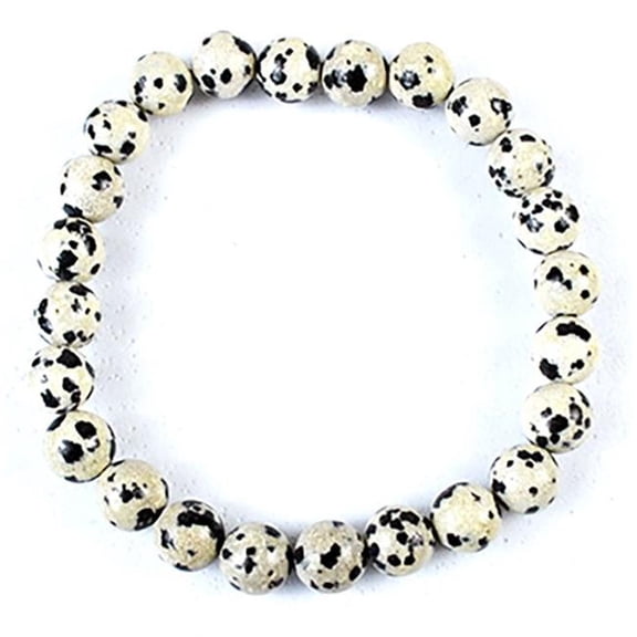 AzureGreen JB8578 8 mm Jasper Dalmation Beaded Bracelet