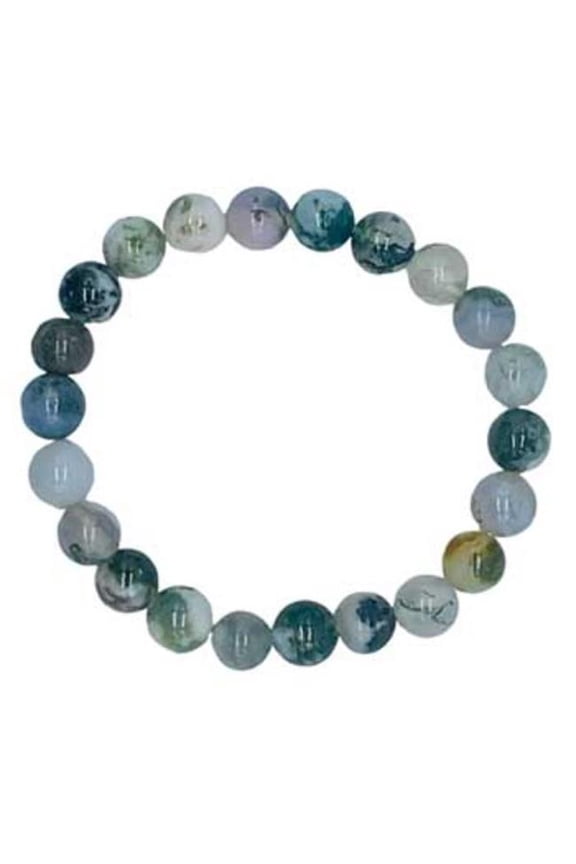 JB810MA 8 mm Moss Agate Bracelet