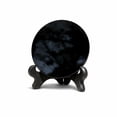 thumbnail image 1 of AzureGreen Black Obsidian Scrying Mirror with Stand - 6cm/2.36" Diameter, 1 of 5