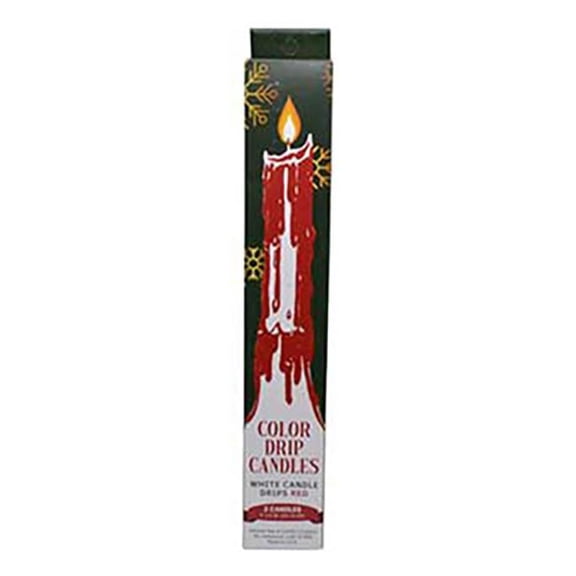 AzureGreen CTRED Drip Candles - Red - Set of 2