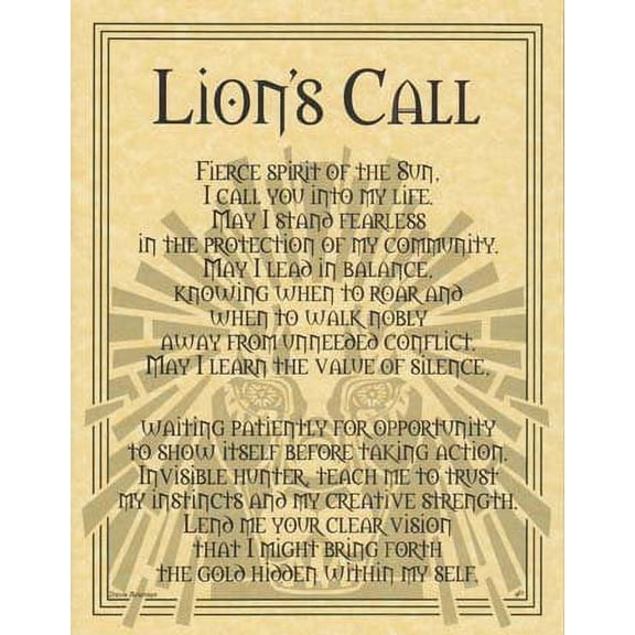 AzureGreen EPLIOP Lion Prayer Poster