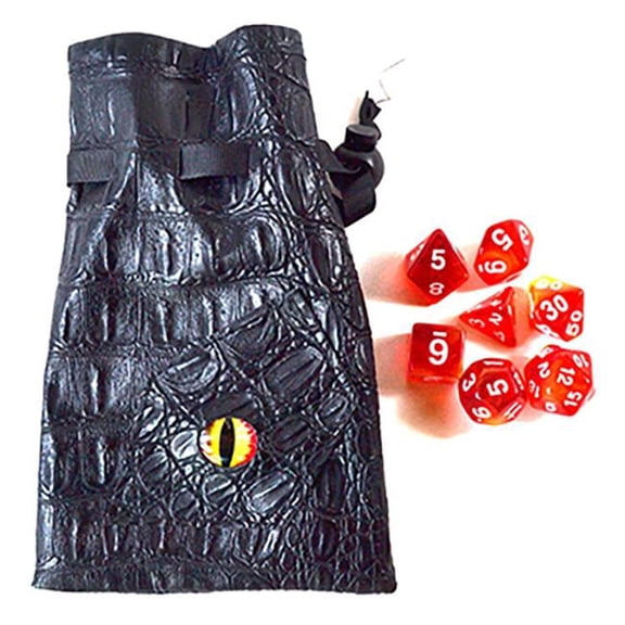 AzureGreen FG3431 Eye Bag Gaming Dice, Red & Yellow