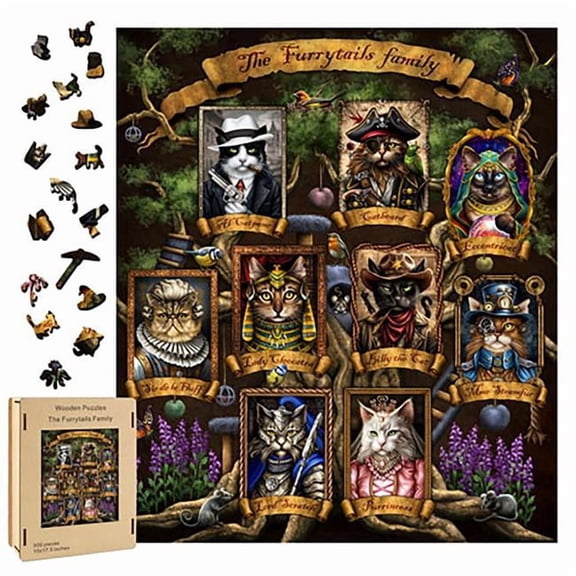 AzureGreen FP3513 Furry Tails Wood Puzzle