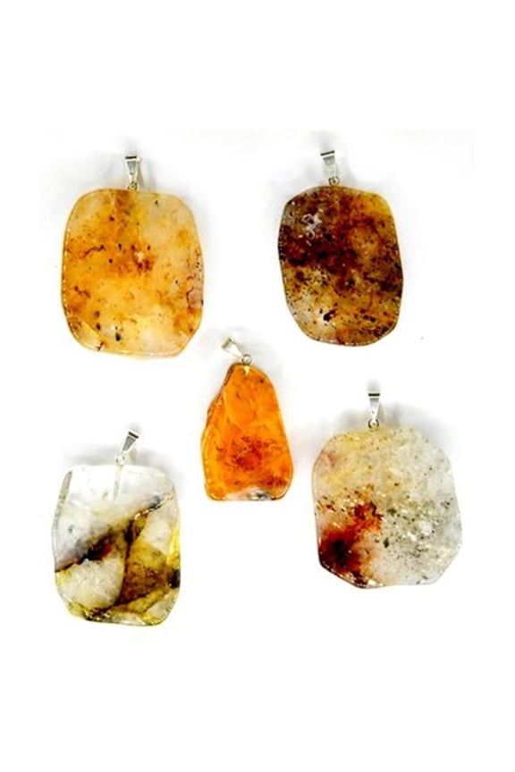 JSGQ Golden Quartz Slice Pendant