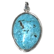 AzureGreen JPTUR Handcrafted Silver Pendant, Turquoise