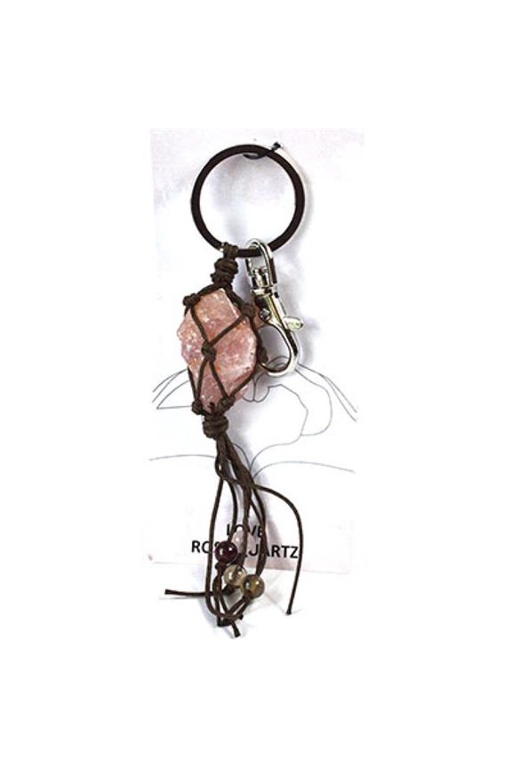 JKLOV Love & Rose Quartz Keychain