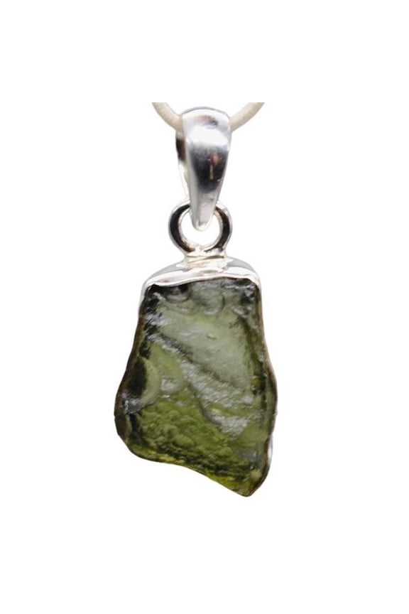 JPMOL Moldavite Sterling Silver Pendant