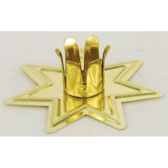 AzureGreen Seven Point Fairy Star Gold Tone Chime Illumination Candle Holder
