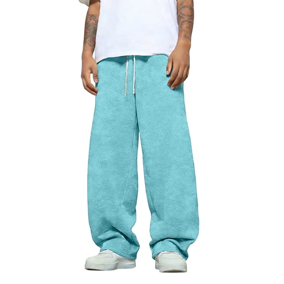 AzureSilk Men's Color Loose Wide Leg Sweatpants Men's Casual Fashion Sweatpants
