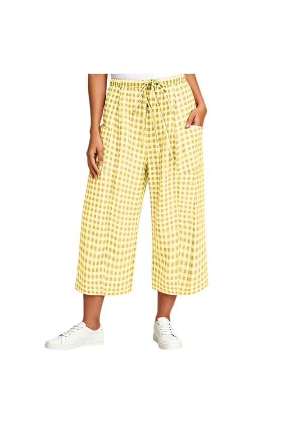 Pants Womens Summer Palazzo Harem Pants Drawstring Lantern Beach Pant Ankle Vacation Pant with Pocket S-2XL