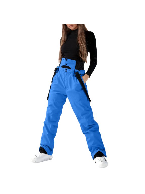 Ski Pants Women Insulated Ski Bib Overalls Snowboarding Pants Adjustable Shoulder Strap Snowsuit, Sizes XS-3XL