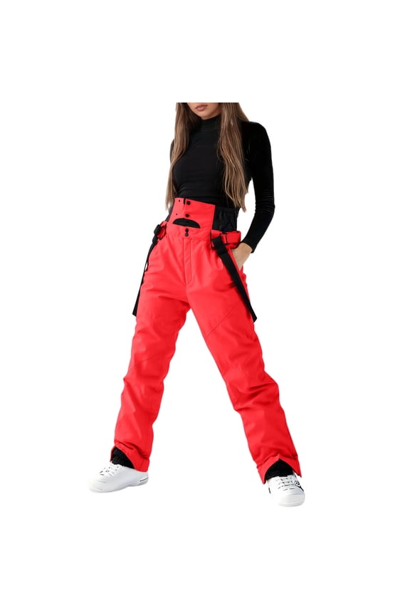 Ski Pants Women Insulated Ski Bib Overalls Snowboarding Pants Adjustable Shoulder Strap Snowsuit, Sizes XS-3XL