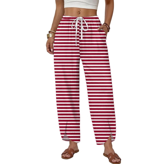 AzureSilk Women Casual Wide Leg Pants Loose Straight Leg Trousers with PocketPalazzo Pants Cropped Spring Summer Vacation Outfits Fashion Clothing Beach Clothes