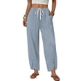 thumbnail image 1 of AzureSilk Women Casual Wide Leg Pants Loose Straight Leg Trousers with PocketPalazzo Pants Cropped Spring Summer Vacation Outfits Fashion Clothing Beach Clothes, 1 of 5