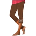 thumbnail image 1 of AzureSilk Women's Casual -Color Diamond-studded Slim-fit Cropped Bottoming Pants, Size S-3XL, 1 of 4