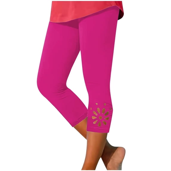 AzureSilk Women's Casual -Color Slim Base Cut-out Cropped Pants, Size S-2XL