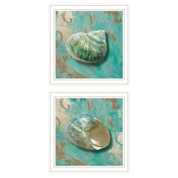 Azurica I & Sea II by Sophie 6 Print Wall Art Wood Multi-Color