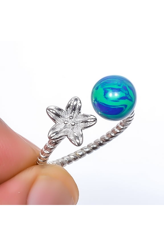 Azurite Malachite 925 Sterling Silver Ring Adjustable (R54), Gemstone Jewelry, Birthday Gift, Christmas Gift