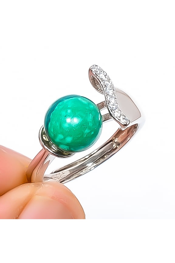 Azurite Malachite 925 Sterling Silver Ring Adjustable (R56_RFND), Gemstone Jewelry, Birthday Gift, Christmas Gift