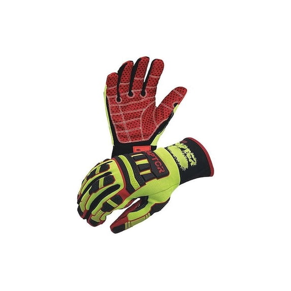 Azusa Safety Cut Resistant Gloves,Bk/Yllw/Red,S,PR RIGRAP