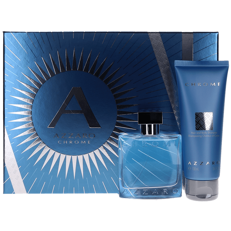 Azzaro Chrome 2 Pc Gift Set - 1.7oz EDT Spray, 3.4oz Hair and Body