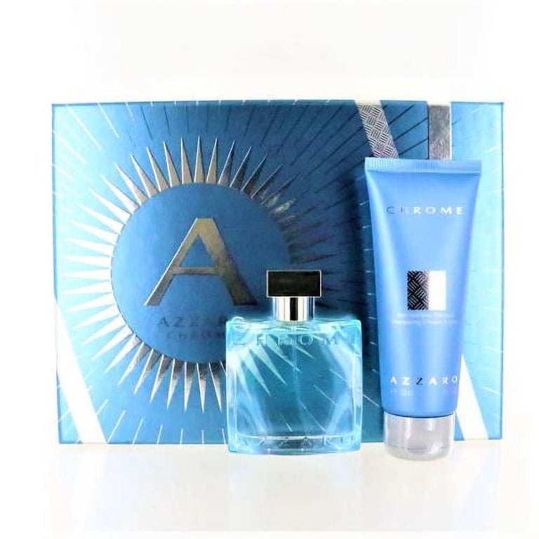 Azzaro Chrome 2 Pc Gift Set - 1.7oz EDT Spray, 3.4oz Hair and Body