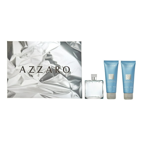 Azzaro Chrome Cologne Gift Set for Men, 3 Pieces