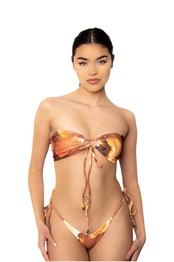 Azzul Swimwear Swimsuit LUT Bralette UV/Chlorine Resist Size S Color Chocolate