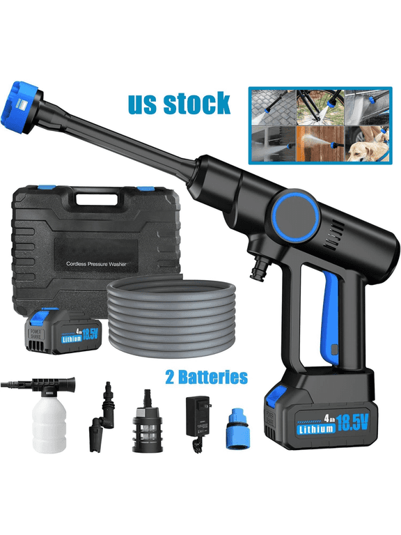 850PSI Cordless Pressure Washer, Portable Power Washer with 6-in-1 Adjustable Nozzle, Power Cleaner with 2 x 4000mAh Powerful Washer Cannon for Cars/Patios
