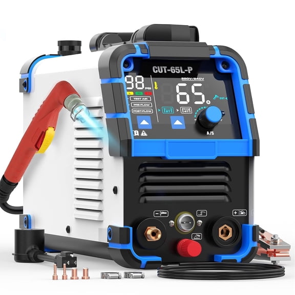 Azzunox Plasma Cutter 55Amps, Non-Touch Pilot Arc, 110/220V Dual Voltage Large LED Display Plasma Cutting Machine, IGBT Inverter Air Sensor Technology, Max Cut 3/4" Plate/Mesh Cutting