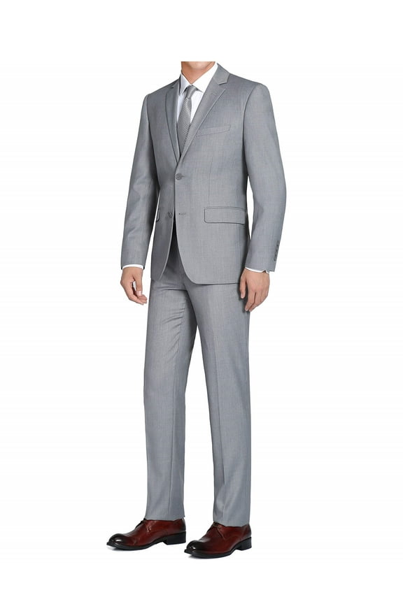 2-Piece Suit Set with Jacket and Dress Pants, Slim Fit