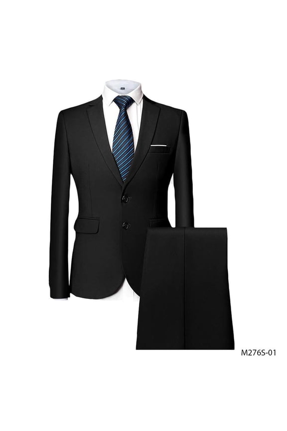 2-Piece Suit Set with Jacket and Dress Pants, Slim Fit