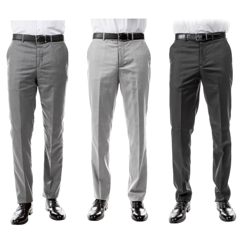 slim fit dress slacks Construct Grey Bistretch Dress Pants 29x34 / Grey main image 0