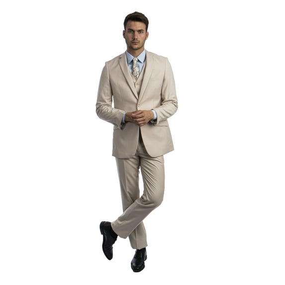 Azzuro Men's 3-Piece Suit Set with Jacket, Vest, and Dress Pants