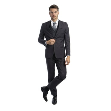 Azzuro Men's 3-Piece Suit Set with Jacket, Vest, and Dress Pants