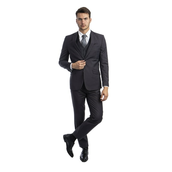 Azzuro Men's 3-Piece Suit Set with Jacket, Vest, and Dress Pants