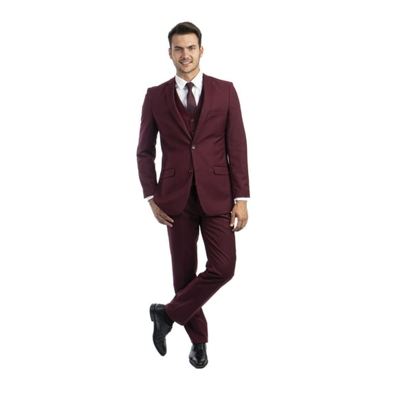 Azzuro Men's 3-Piece Suit Set with Jacket, Vest, and Dress Pants